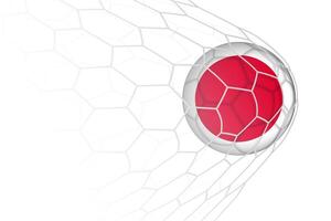 Japan flag soccer ball in net. vector
