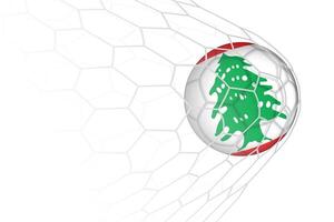 Lebanon flag soccer ball in net. vector