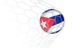 Cuba flag soccer ball in net. vector