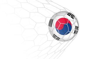 South Korea flag soccer ball in net. vector