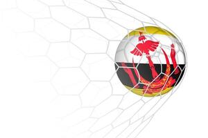 Brunei flag soccer ball in net. vector