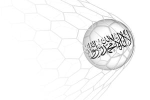 Afghanistan flag soccer ball in net. vector
