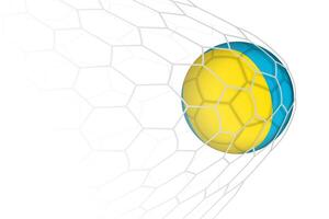 Palau flag soccer ball in net. vector