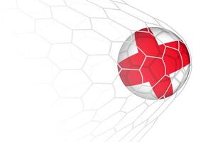England flag soccer ball in net. vector