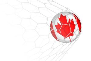 Canada flag soccer ball in net. vector