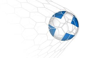 Scotland flag soccer ball in net. vector
