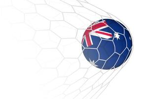 Australia flag soccer ball in net. vector