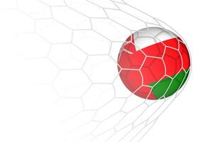 Oman flag soccer ball in net. vector