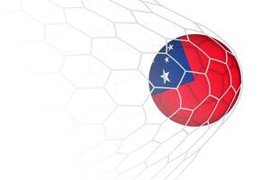 Samoa flag soccer ball in net. vector