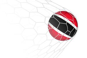 Trinidad and Tobago flag soccer ball in net. vector