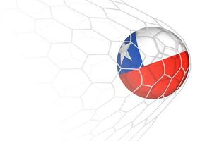 Chile flag soccer ball in net. vector