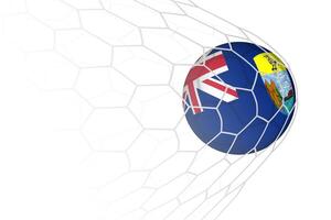 Saint Helena flag soccer ball in net. vector