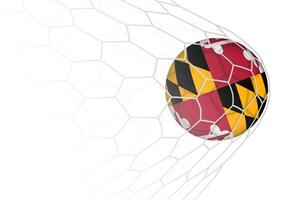 Maryland flag soccer ball in net. vector