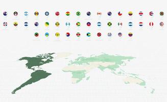 American Flags Collection, Blue pin icon design. Minimalist American Flags and World Map Representation. vector