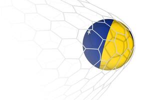 Tokelau flag soccer ball in net. vector