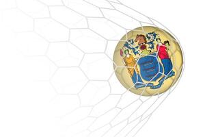 New Jersey flag soccer ball in net. vector