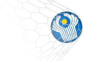 CIS flag soccer ball in net. vector