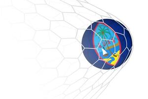 Guam flag soccer ball in net. vector
