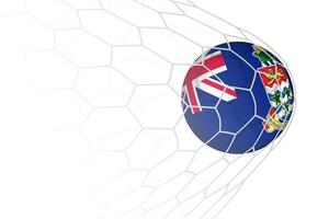 Cayman Islands flag soccer ball in net. vector