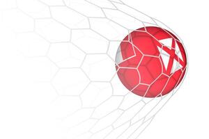 Wallis and Futuna flag soccer ball in net. vector