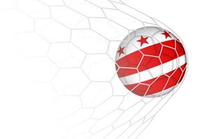 District of Columbia flag soccer ball in net. vector