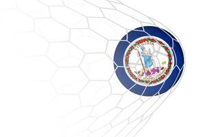 Virginia flag soccer ball in net. vector