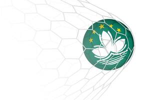 Macau flag soccer ball in net. vector