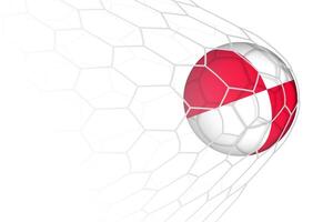 Greenland flag soccer ball in net. vector
