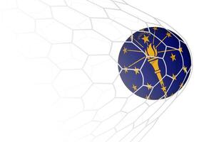 Indiana flag soccer ball in net. vector