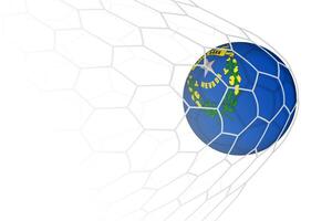 Nevada flag soccer ball in net. vector