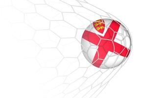 Jersey flag soccer ball in net. vector