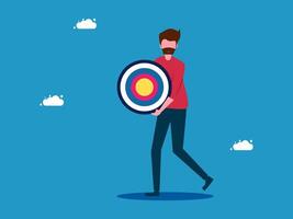man with arrow and target vector