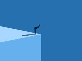 Evaluating Risk and Growth, Businessman Looking Down at the Height of Building vector
