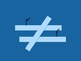 Different rights, inequality, two businessmen on unequal signs vector