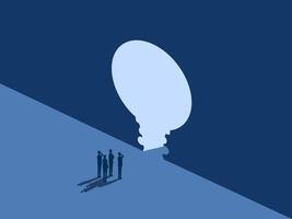 Knowledge opportunity, Confident ,team businessman in front of the light bulb door vector