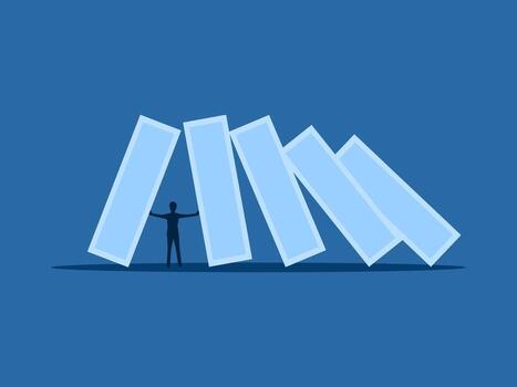 Business Crisis and Problems, Businessman Dealing with Two Way Problems vector