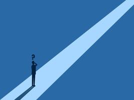 businessman on a long path of business problems vector