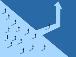 Future ,New opportunity for success , Businessman chooses a new path that is different for opportunities vector