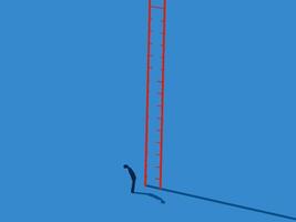 Cut off opportunities, experienced problems, Businessman standing looking at broken stairs vector