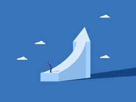 Better future, Businessman stands looking at the arrow growth path vector