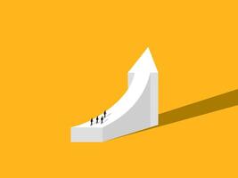 Ambition, Success. Businessman team travel to the top of the graph vector