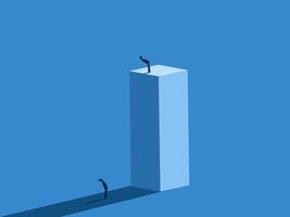 Two businessmen of different hierarchies, the top and the bottom vector