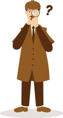 Detective Profession Illustration with Flat Design