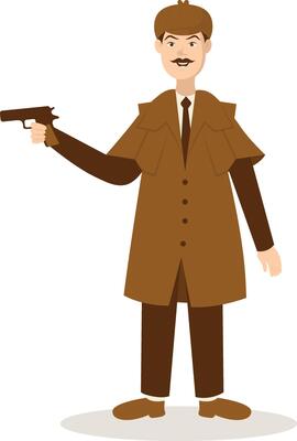 Detective Profession Illustration with Cartoon Shape.
