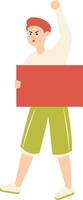 Person Holding Banner Character with Flat Design vector