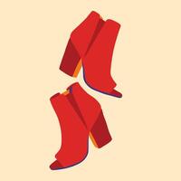 Red woman boots vector