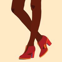 Back long legs in red boots vector
