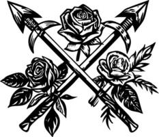 Crosses arrows illustration in vintage style vector