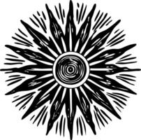 Sunburst tattoo illustration in vintage style vector