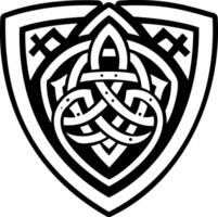 Celtic shield in glyph style vector